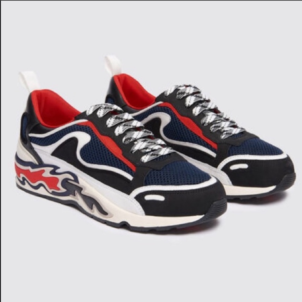 SANDRO FLAME SNEAKERS DARK NAVY SIZE EU 40/USA 9-9.5 NWT - Picture 1 of 16